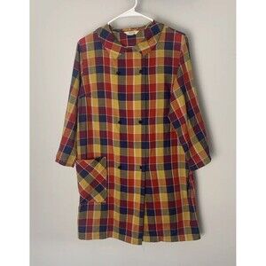 Rutledge Scottish Clan Dress, Checkered, Collared Double Breast Button Up Dress